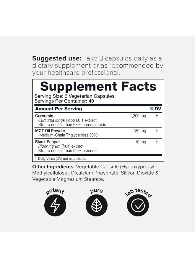 Toniiq Toniiq Turmeric Curcumin Supplements 72,000mg 60:1 | 1200mg Per Serving | 97% Curcuminoids Tumeric with Black Pepper & MCT Oil for Absorption - Turmeric Pills - 120 Vegetarian Curcuma Capsules  - Image 2