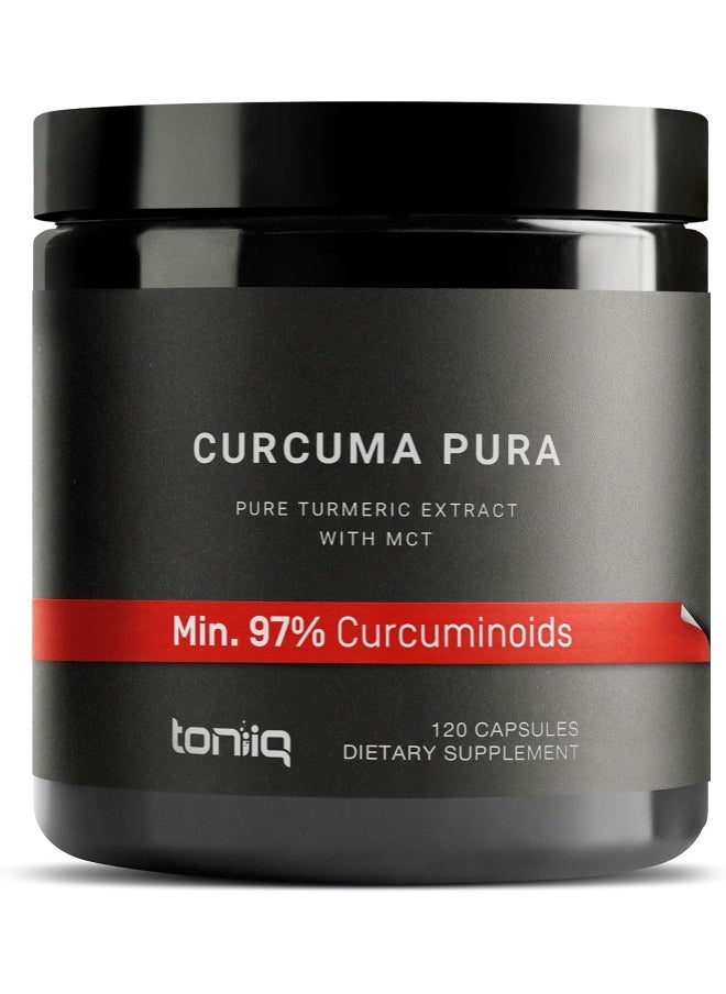 Toniiq Toniiq Turmeric Curcumin Supplements 72,000mg 60:1 | 1200mg Per Serving | 97% Curcuminoids Tumeric with Black Pepper & MCT Oil for Absorption - Turmeric Pills - 120 Vegetarian Curcuma Capsules  - Image 1