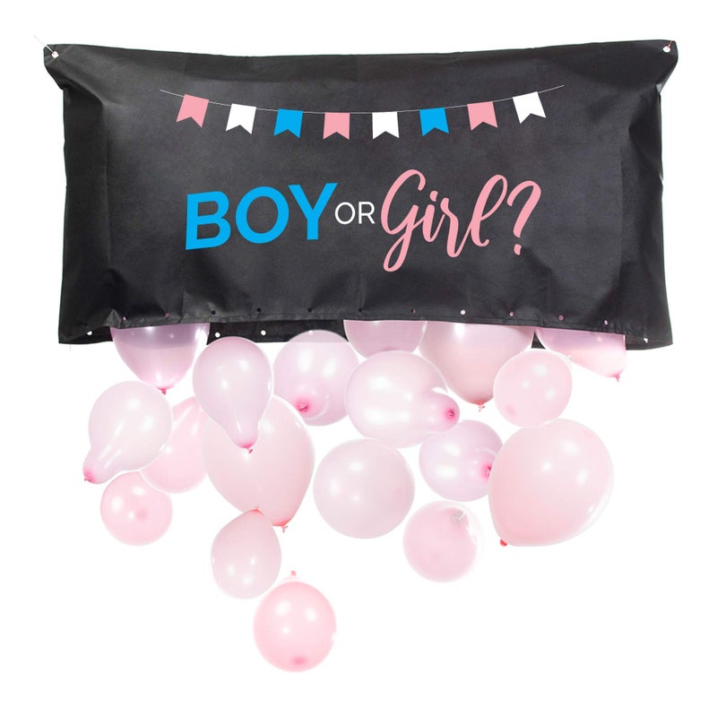 Pop Fizz Designs | Gender Reveal Balloon Drop Bag | Boy or Girl? - Image 1