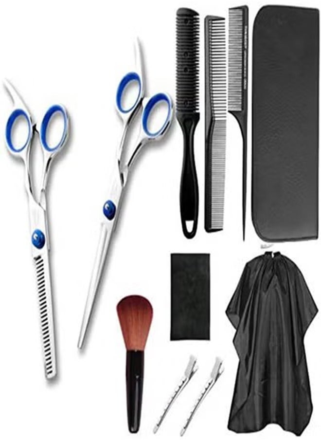 DMG TECH 11 Scissors Hair Set Scissors, Thin Scissors, Comb, Shawl, 2* Clip, Black Barber Scissors Set, Salon, Home  - Image 1