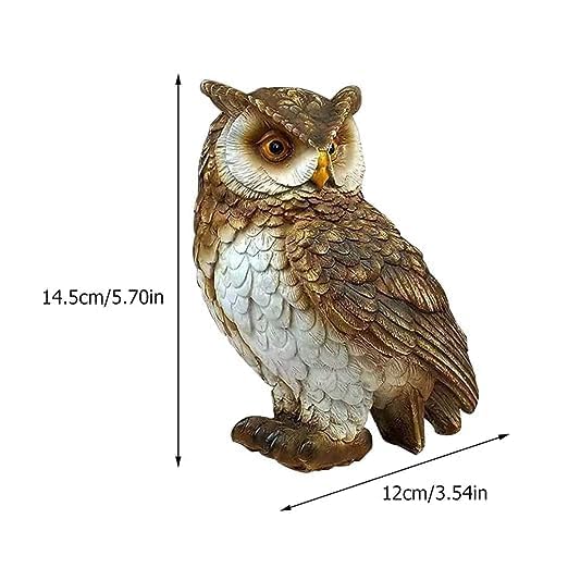 The Decorshed Owl Showpiece for Home Decor Table Decor Room Decoration Brown and White Resin Owl Figurine Pack of 1 - Image 3