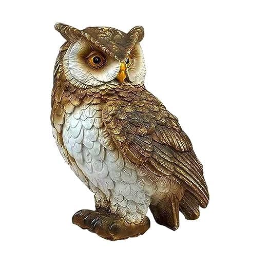 The Decorshed Owl Showpiece for Home Decor Table Decor Room Decoration Brown and White Resin Owl Figurine Pack of 1 - Image 2