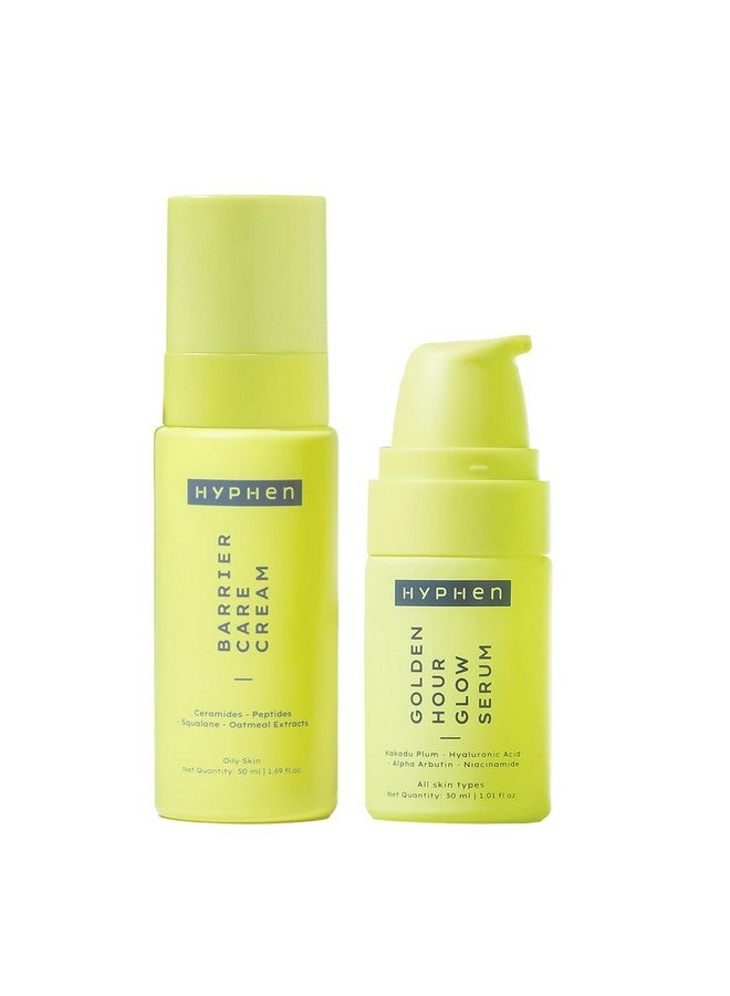 HYPHEN Daily Night-Care Routine For Combination & Oily Skin With Face Serum & Barrier Care Cream | Glow & Moisturize Skincare Essentials | Rich In Ceramides, Niacinamide & Hyaluronic Acid | Pack Of 2 - Image 1