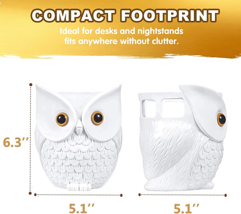 حامل البومة، حامل تمثال البومة المحسن للمكبرات الذكية لطرازات Echo Dot الجيل الرابع/الثالث/الثاني والأول، Google Home Mini/Google Nest Mini (الجيل الثاني)، زينة منزلية على شكل بومة بتصميم كارتوني - Image 2