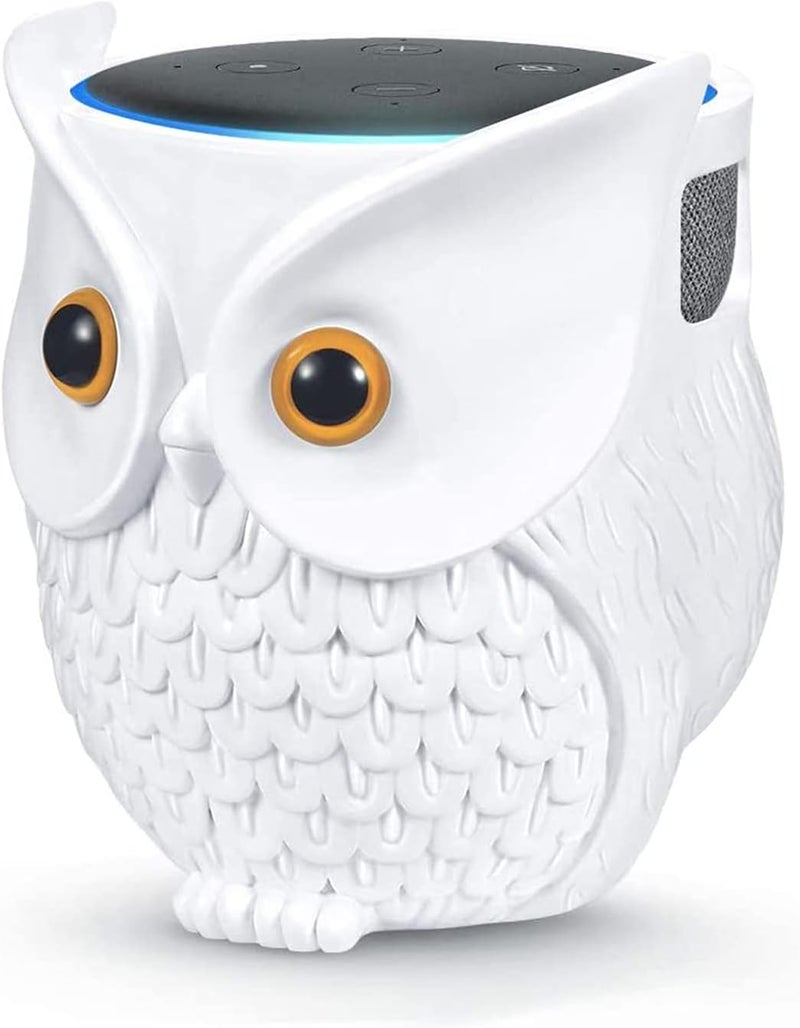حامل البومة، حامل تمثال البومة المحسن للمكبرات الذكية لطرازات Echo Dot الجيل الرابع/الثالث/الثاني والأول، Google Home Mini/Google Nest Mini (الجيل الثاني)، زينة منزلية على شكل بومة بتصميم كارتوني - Image 1