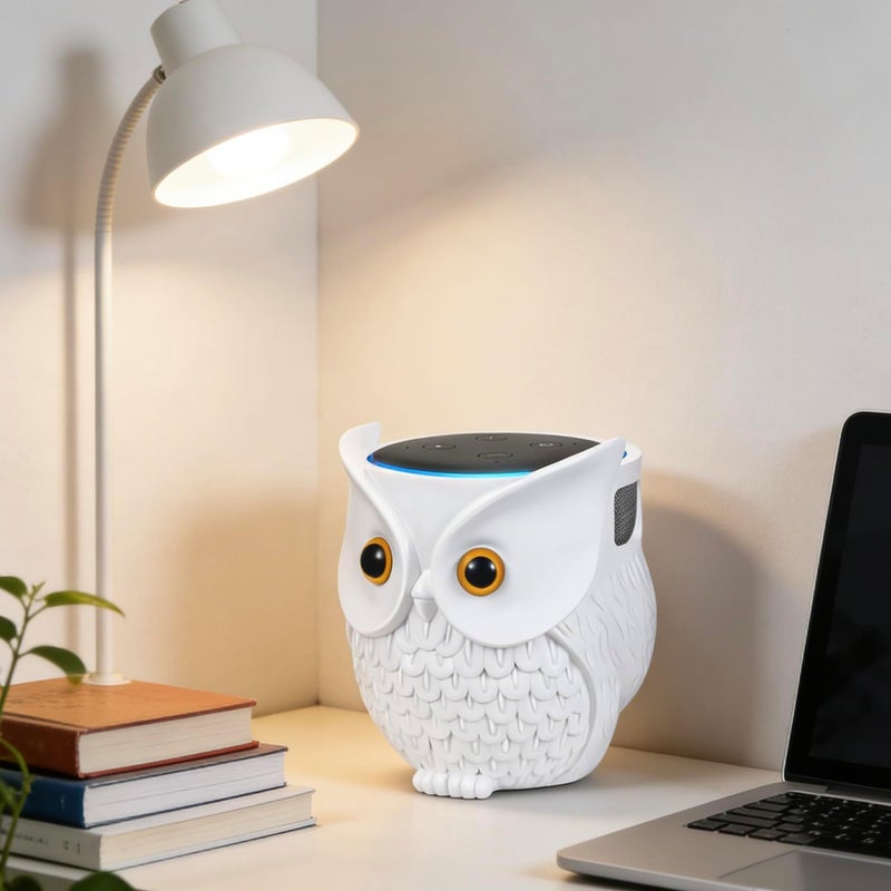 حامل البومة، حامل تمثال البومة المحسن للمكبرات الذكية لطرازات Echo Dot الجيل الرابع/الثالث/الثاني والأول، Google Home Mini/Google Nest Mini (الجيل الثاني)، زينة منزلية على شكل بومة بتصميم كارتوني - Image 5