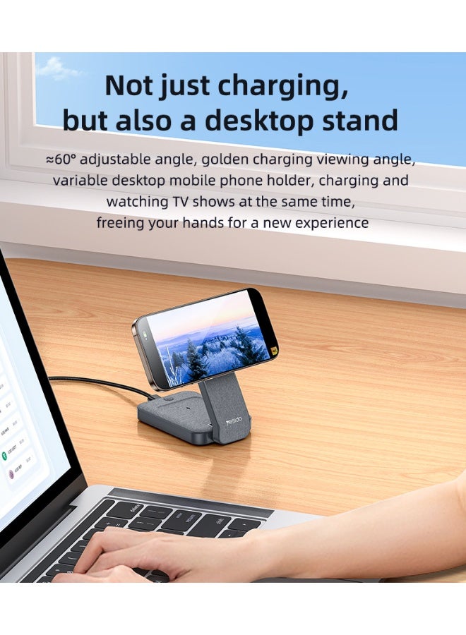 يسيدو DS26 شاحن لاسلكي سريع بقوة 20 وات مع تصميم قابل للطي وإضاءة ليلية وحامل سطح مكتب 5 في 1 وشاحن لاسلكي - Image 5