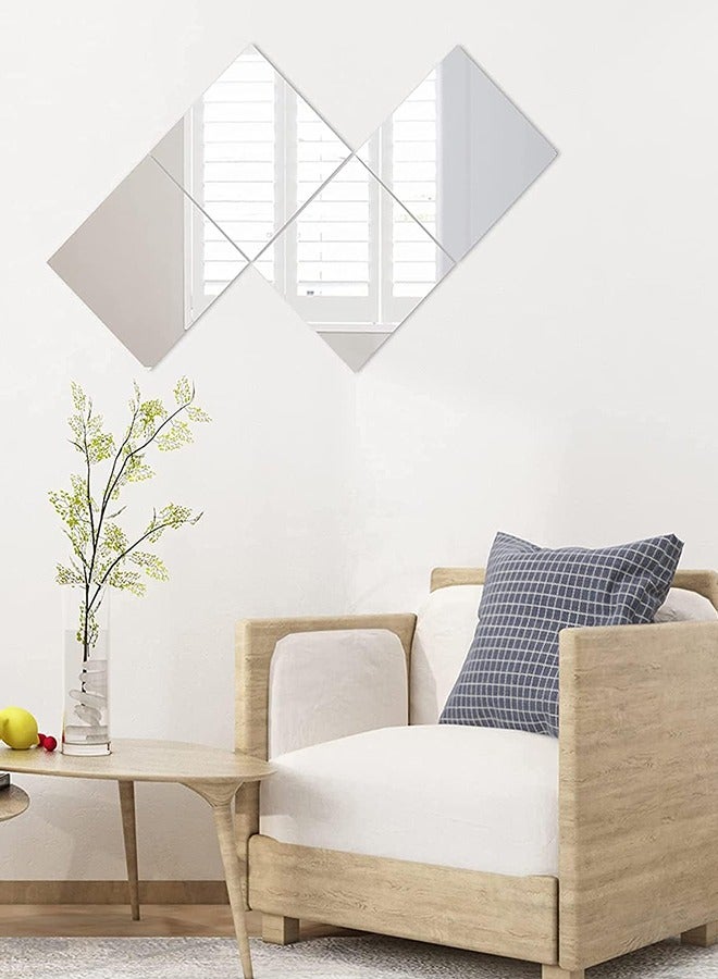Glass Full Length Wall Mirror Tiles22×22CM 4PCS, Frameless Full Body Mirror for Home Gym, Bedroom, Living Room Versatile Wall Mirror with Unrivaled Clarity  - Image 1