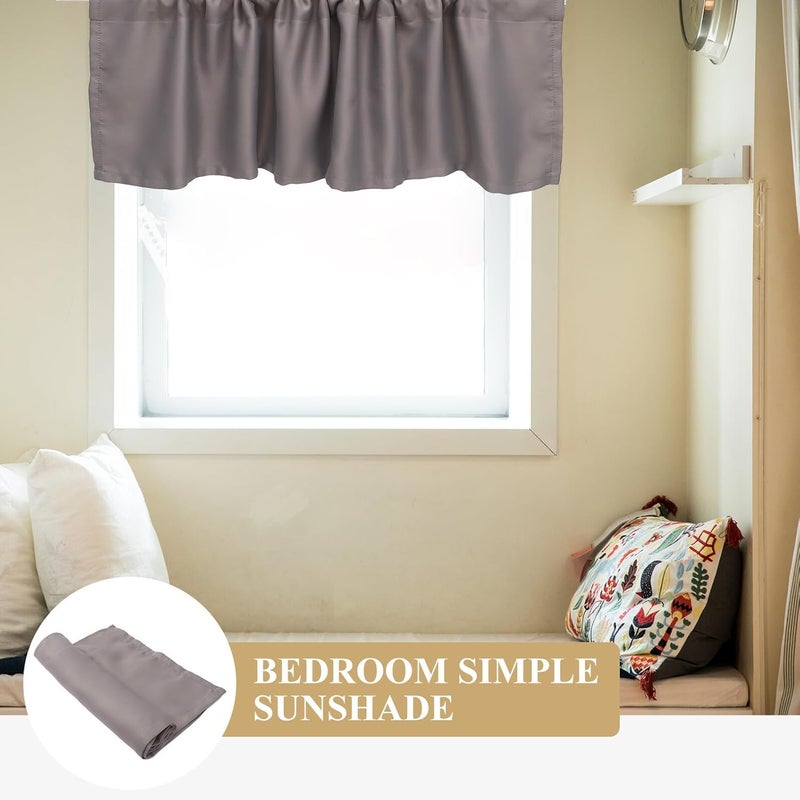 Abaodam Kitchen Window Valance Curtain Gray Cotton Short Window Curtains 45x145cm Light Blocking Valance for Bedroom Bathroom - Image 3