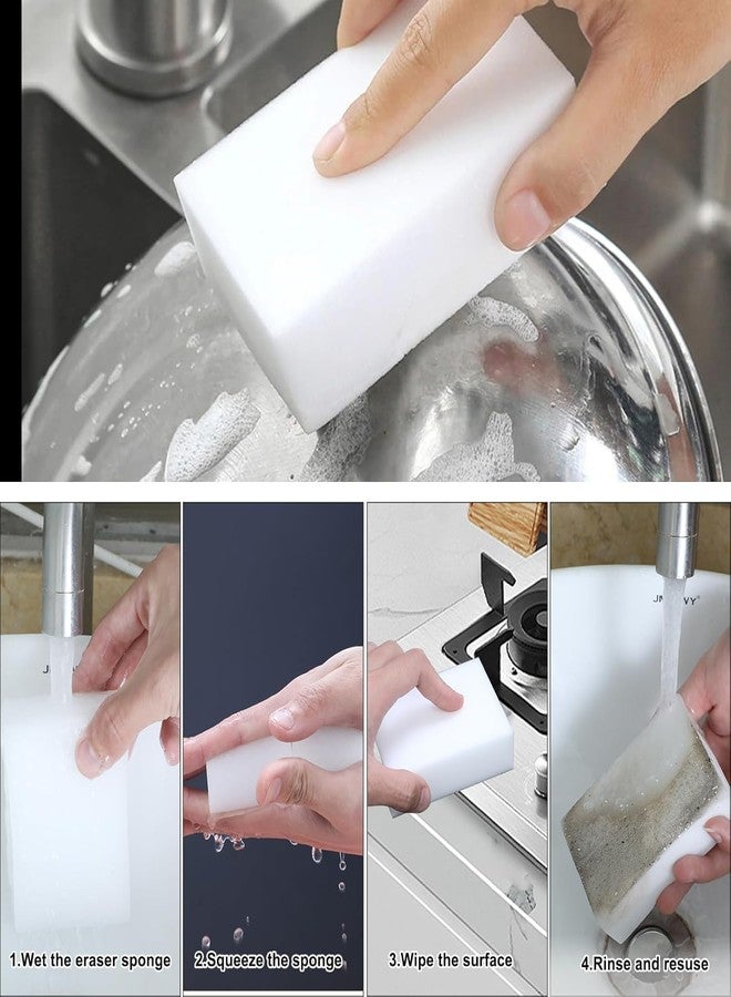 STARFLYER Magic Sponges Eraser,Melamine Sponge in Bulk,2X Density,Long Lasting,Cleaning Sponge for Kitchen, Bathroom,Bathtub, Sink,Furniture, Wall Cleaner (White, 3.93x2.76x0.98in) (10) - Image 4