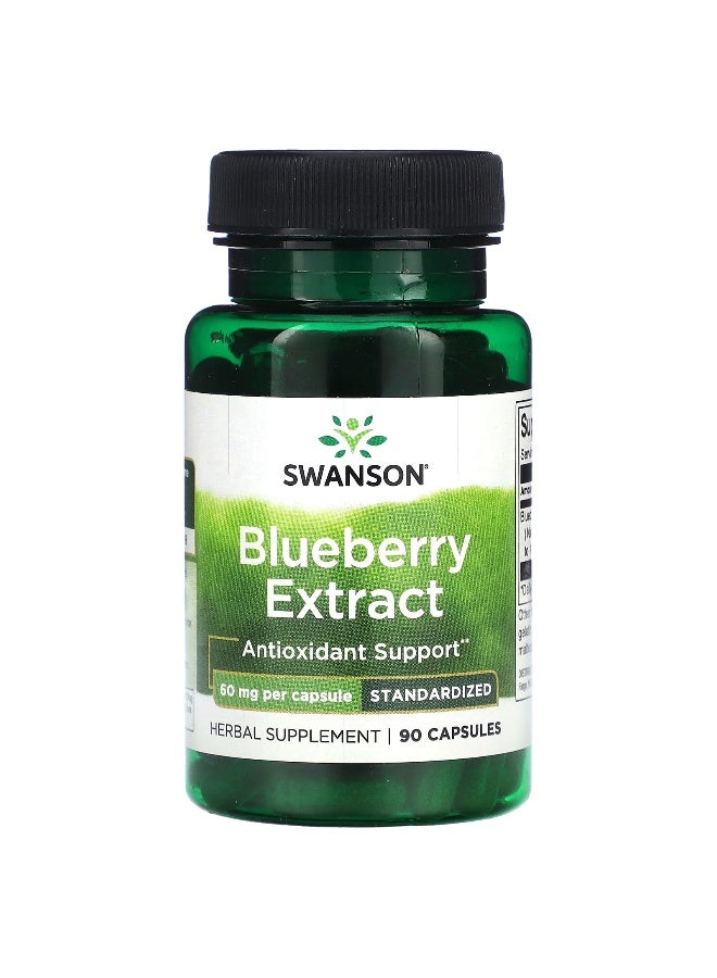 SWANSON سوانسون، مستخلص التوت الأزرق، موحد، 60 ملغ، 90 كبسولة - Image 1