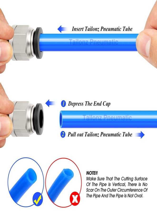 TAILONZ PNEUMATIC Straight 4mm Tube OD x 1/8 Inch G Thread Push to Connect Fitting with Sealing Ring PCG4-01 (Pack of 10) - Image 4