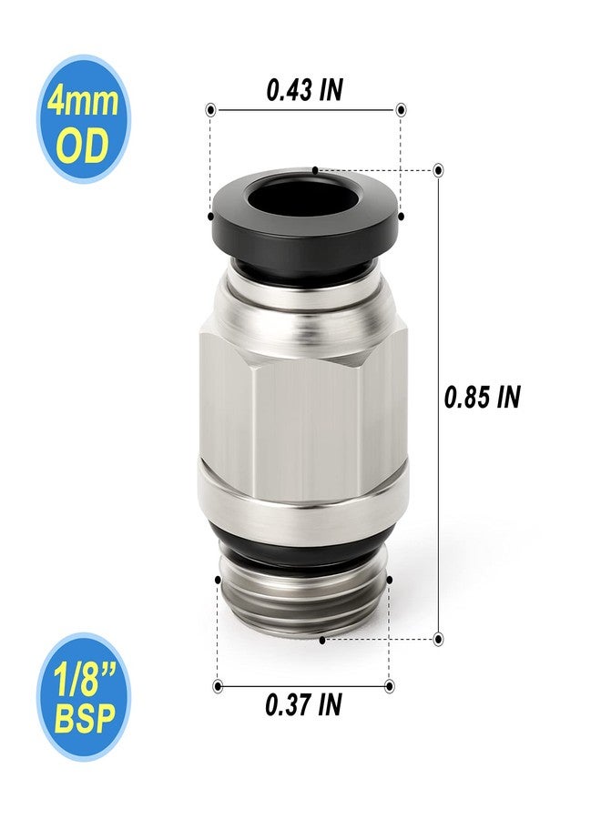 TAILONZ PNEUMATIC Straight 4mm Tube OD x 1/8 Inch G Thread Push to Connect Fitting with Sealing Ring PCG4-01 (Pack of 10) - Image 2