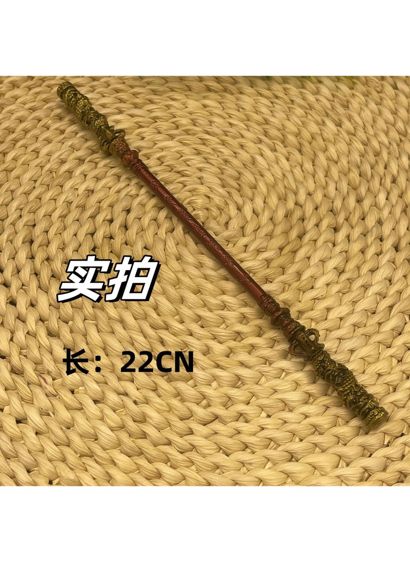 Factory direct black myth Wukong game surrounding props hoop spell alloy crafts Ruyi golden hoop 22cm (red copper color) 
