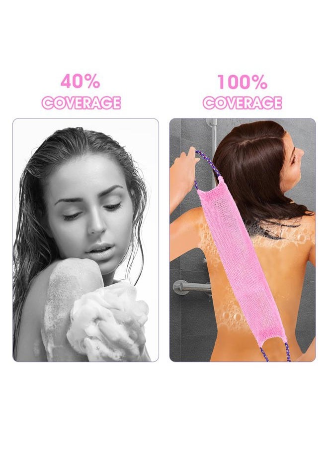 Prasacco - 2 Pieces African Exfoliating Net, African Net Sponge Exfoliating Back Scrubber for Shower African Long Net Shower Sponges Exfoliating Loofahs for Women Men Body Washing Accessories - Image 1