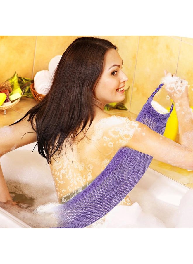 Prasacco - 2 Pieces African Exfoliating Net, African Net Sponge Exfoliating Back Scrubber for Shower African Long Net Shower Sponges Exfoliating Loofahs for Women Men Body Washing Accessories - Image 1