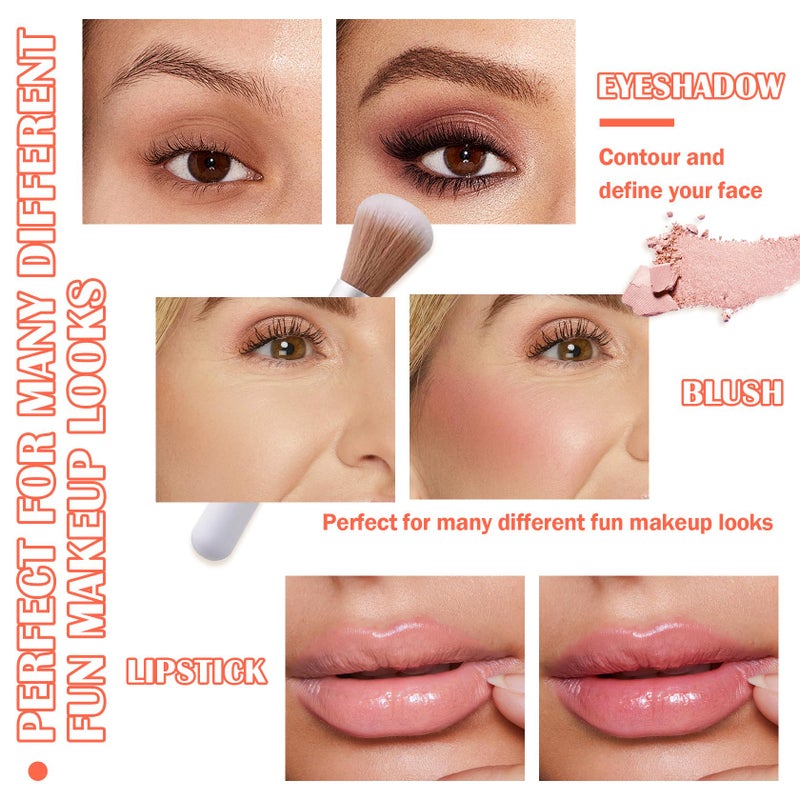 JunKuJk 6 Color Shimmer Silky Matte Blush & Contour Highlighter Set With Makeup Brush - Image 5