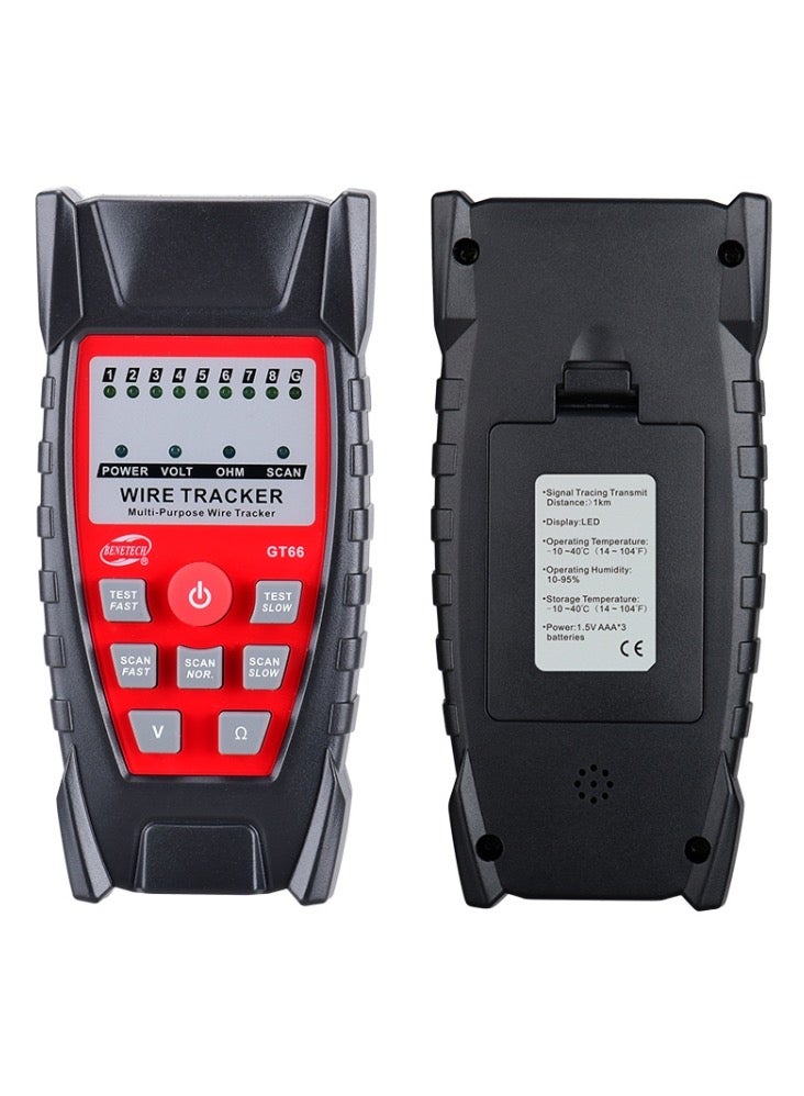 بينيتيك جهاز اختبار الكابلات المتعدد الوظائف BENETECH GT66 RJ11 / RJ45 مع محدد الخط وكاشف كابلات الشبكة - Image 2