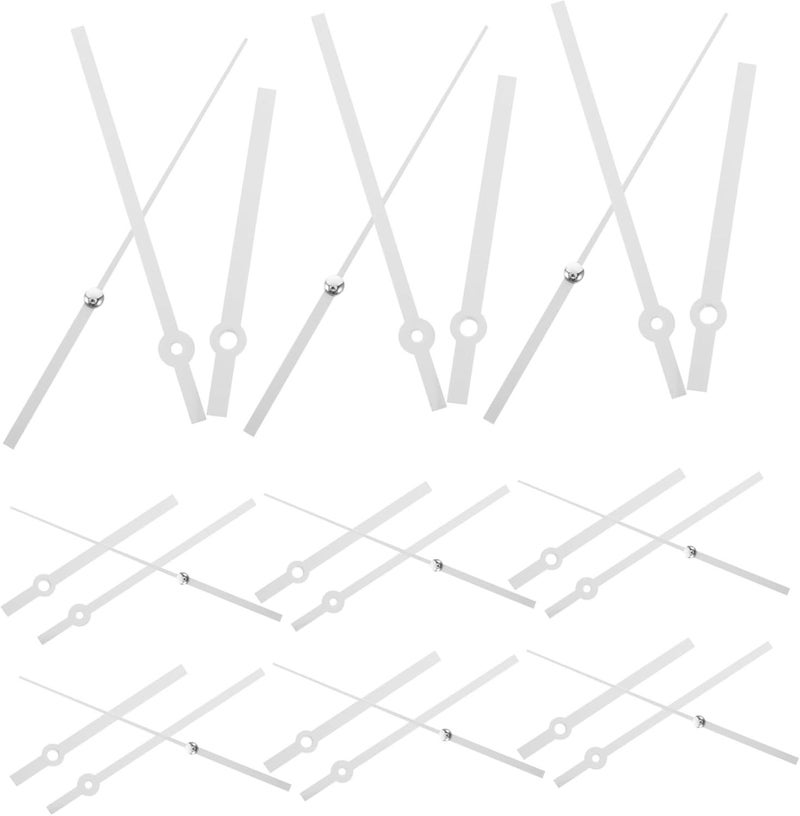 White Clock Hands Replacement Set 16 8cm Decorative Easy to Install 10 Pairs - Image 1