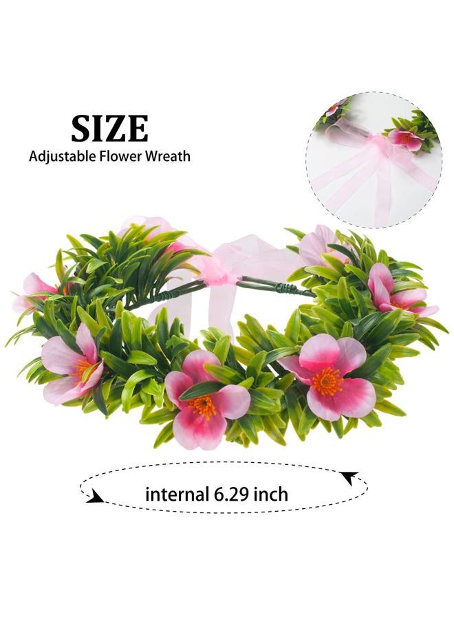 GHGMAO Princess Costume Accessories Hawaiian Flowers Garland Headband Flower Clips Necklace Boho Shell Anklet Halloween Party Favors Dress Up Accessories - Image 2