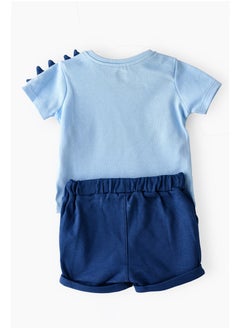 Elegant Kids Tiny Trendsetter: Boys' Cool Cotton Tee & Shorts Set | Playful Styles & Breezy Comfort  - Image 2