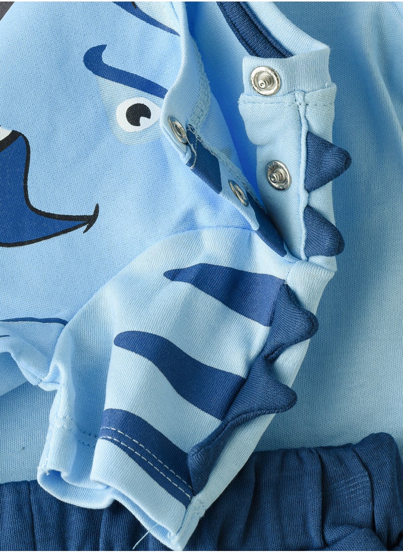 Elegant Kids - Tiny Trendsetter: Boys' Cool Cotton Tee & Shorts Set | Playful Styles & Breezy Comfort - Image 1