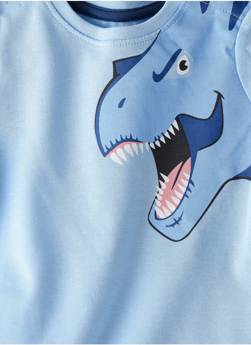 Elegant Kids - Tiny Trendsetter: Boys' Cool Cotton Tee & Shorts Set | Playful Styles & Breezy Comfort - Image 1