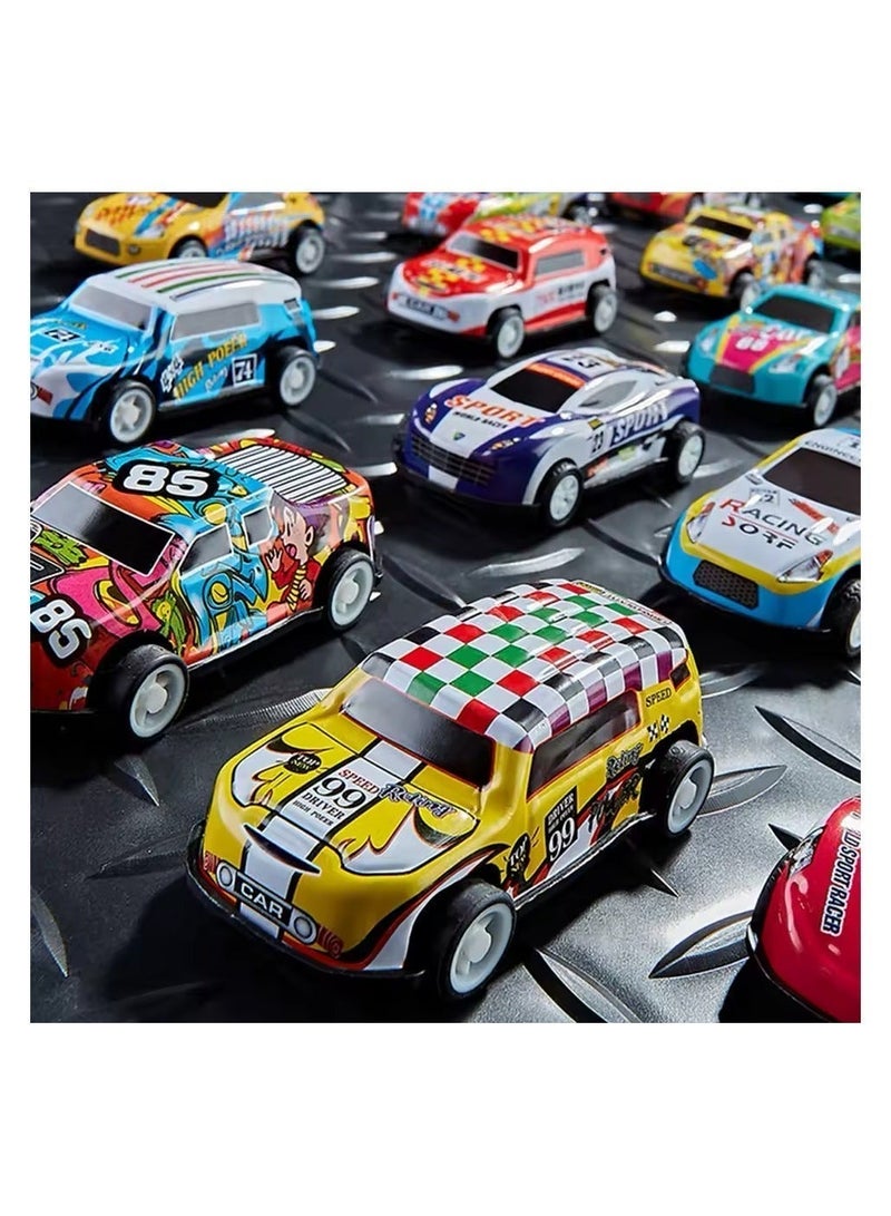 Wish Pull Back Cars with Storage Box, 30pcs Racing Cars, Colorful Toy Car with Different Patterns, Made of Aluminum Alloy, Suitable for Boys and Girls of All Ages - Image 3