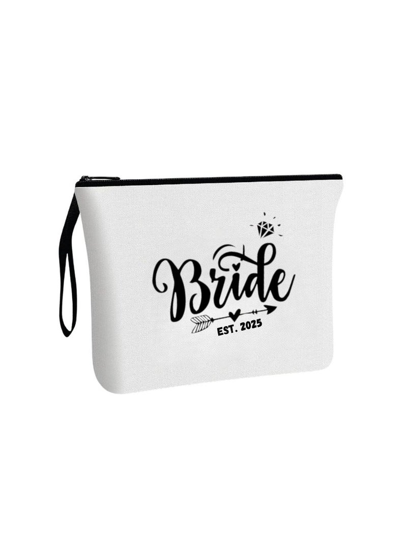 PRINTSHOP4ME Bride Est Cosmetic Bags For Your Wedding-Perfect Bridal Shower Gift-Bridal Makeup Bags-Wedding Travel Essentials - Image 1