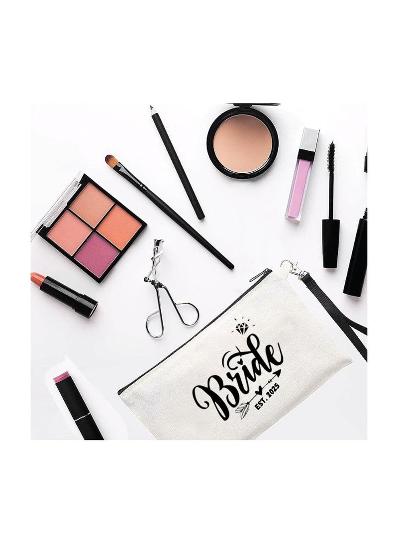 PRINTSHOP4ME Bride Est Cosmetic Bags For Your Wedding-Perfect Bridal Shower Gift-Bridal Makeup Bags-Wedding Travel Essentials - Image 2