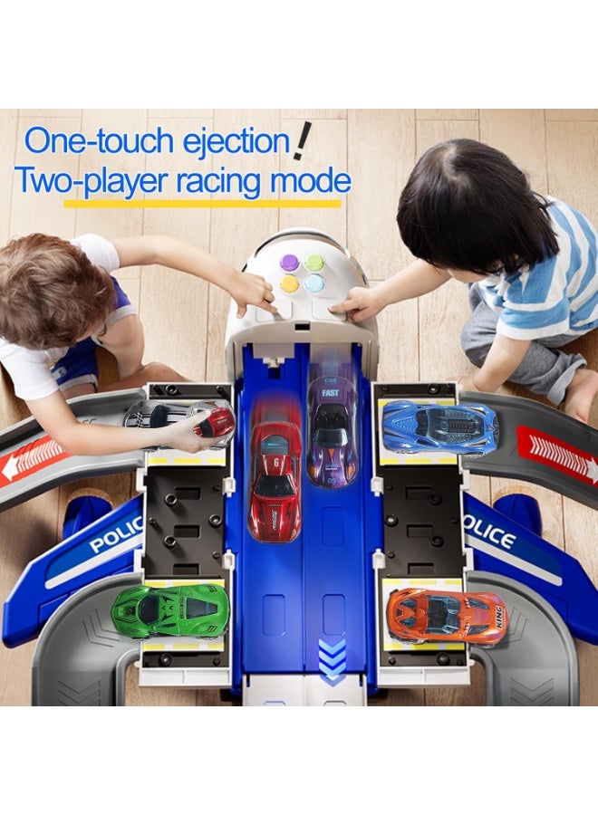 FLYHSO Airplane Race Track Toy for Kids – Foldable 4-Layer Car Track Playset with 6 Mini Cars, Plane Transport Carrier Toy for Boys  Girls Age 3 4 5 6+ | Gift for Birthday  Holidays - Image 4