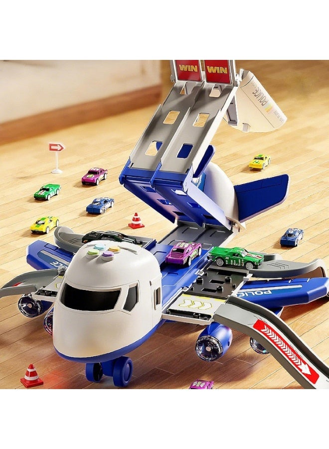 FLYHSO Airplane Race Track Toy for Kids – Foldable 4-Layer Car Track Playset with 6 Mini Cars, Plane Transport Carrier Toy for Boys  Girls Age 3 4 5 6+ | Gift for Birthday  Holidays - Image 2