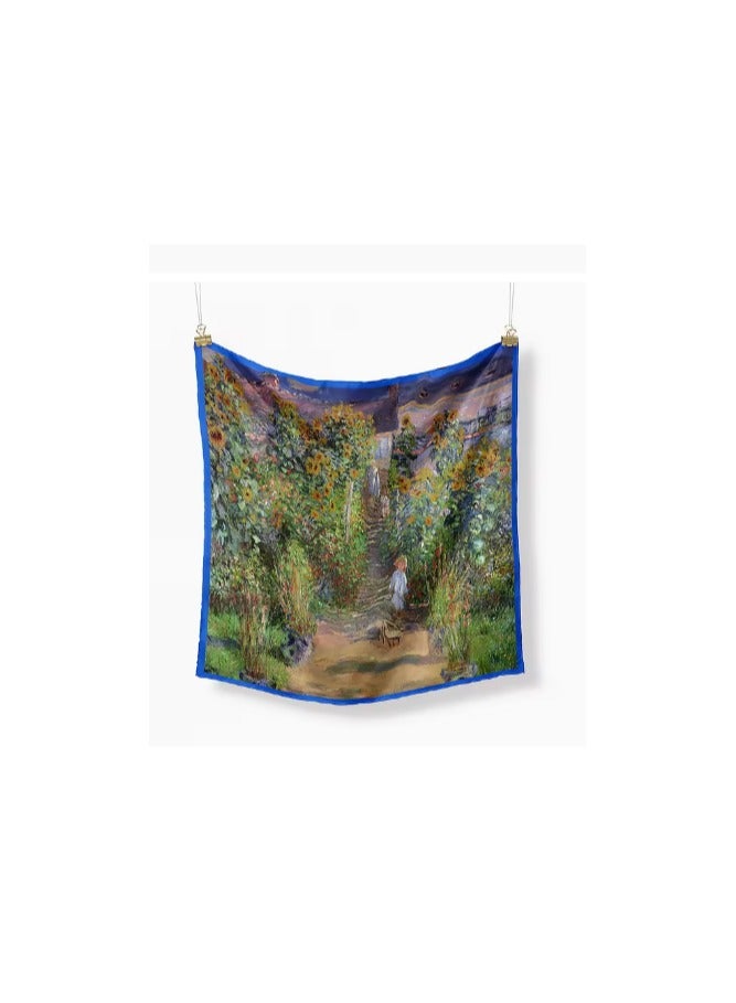 Scarf made of soft silk satin, featuring bright colors and delicate prints. High quality material - imported 