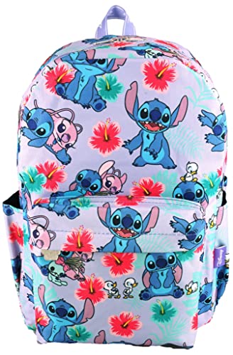 Wondapop Disney Lilo Stitch 17 Inch Deluxe Backpack with Laptop Compartment Lavender - Image 1