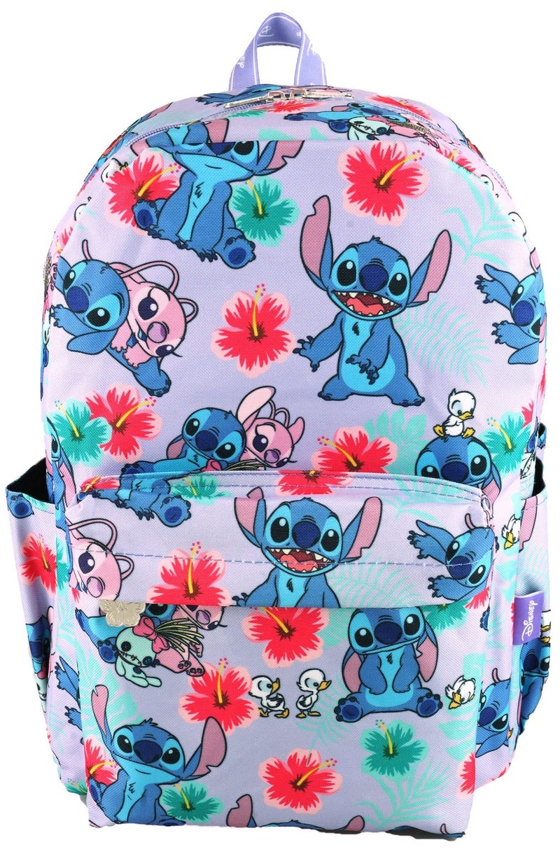 Wondapop Disney Lilo Stitch 17 Inch Deluxe Backpack with Laptop Compartment Lavender - Image 2