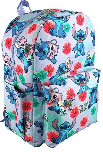 Wondapop Disney Lilo Stitch 17 Inch Deluxe Backpack with Laptop Compartment Lavender - Image 3