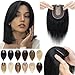 SEGO Hair Toppers for Women Real Human Hair No Bangs, 130% Density 10 * 12CM Silk Base Remy Clip in Top Wiglet Hairpieces Add Volume-12 Inch 01 Jet Black - Image 2