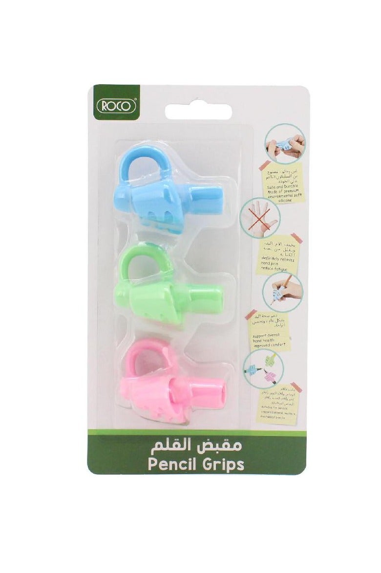 روكو مقبض قلم رصاص ألوان متنوعة، ٣ قطع