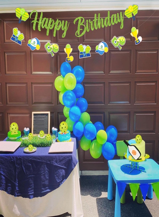 Cheereveal Pickleball Happy Birthday Banner with Garland - Funny Pickle Birthday Party Decorations, Sports Theme Party Supplies Decor - Image 2