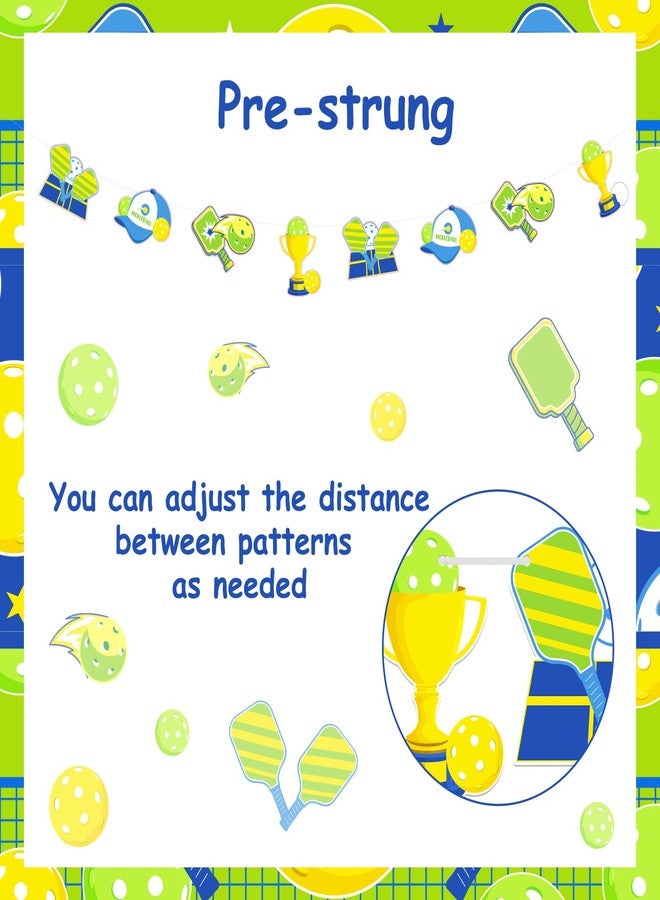 Cheereveal Pickleball Happy Birthday Banner with Garland - Funny Pickle Birthday Party Decorations, Sports Theme Party Supplies Decor - Image 5