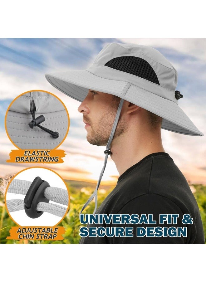 NIBEMINENT Wide Brim Sun Hat, UPF 50+ UV Protection Waterproof Packable Bucket Hat for Men & Women, Fishing Hiking Beach Garden  - Image 3