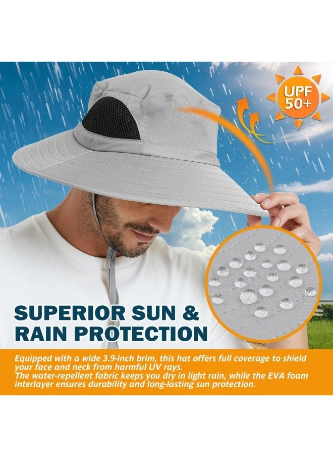 NIBEMINENT Wide Brim Sun Hat, UPF 50+ UV Protection Waterproof Packable Bucket Hat for Men & Women, Fishing Hiking Beach Garden  - Image 5
