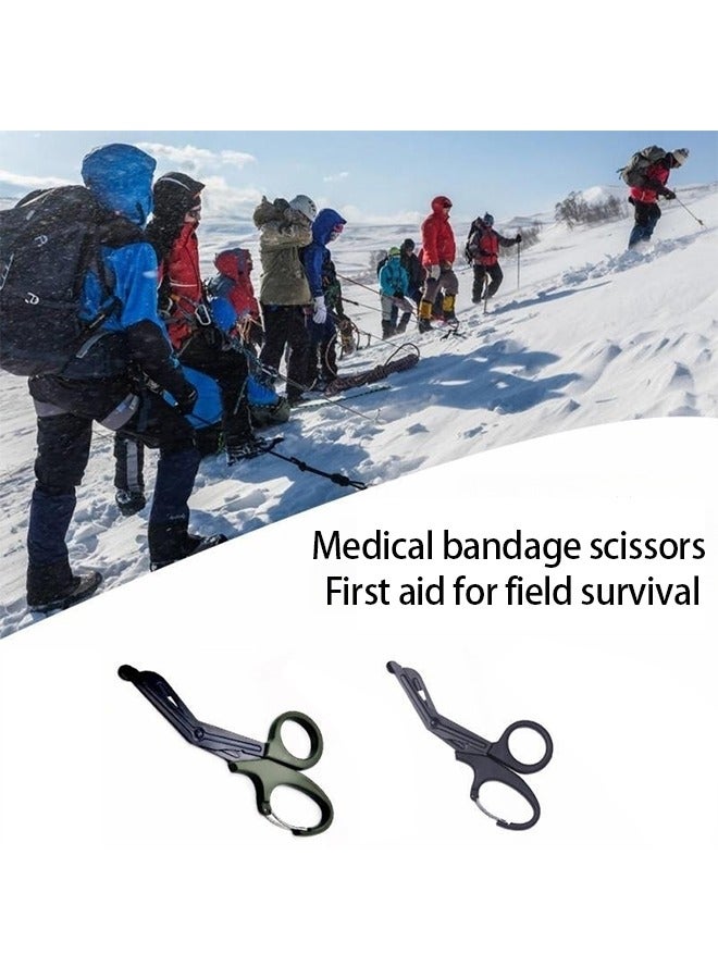 2 PCS Trauma Shears Medical Scissors with Carabiner, 7.5" Bandage Nursing Scissors, Premium Fluoride-Coated Surgical Scissors for Nurses, Doctors, Nursing Students, First Aid, EMT and EMS Black - Image 2
