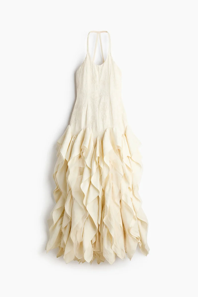 H&M Ruffled embroidered dress