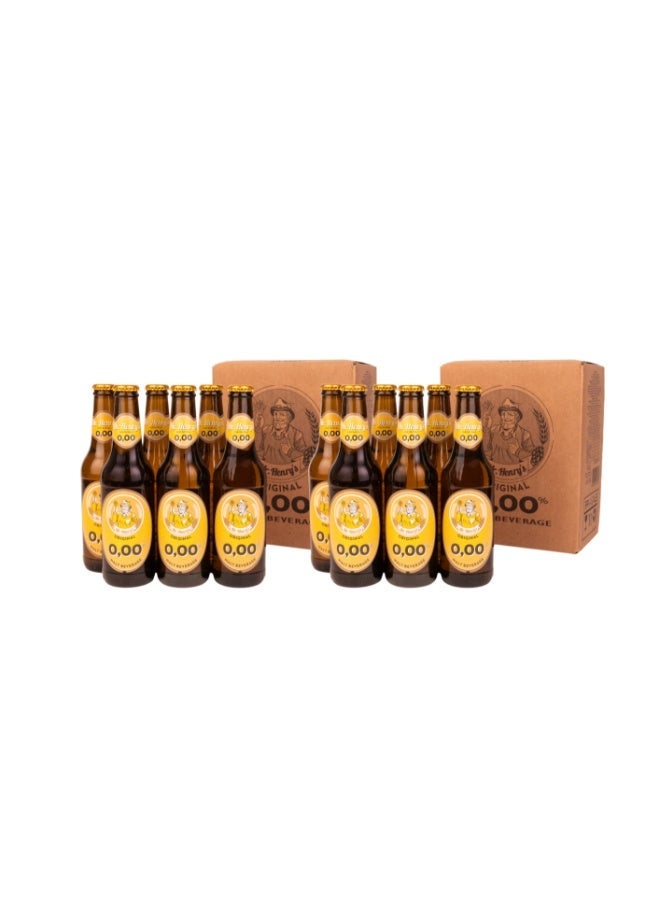 Mr Henrys Mr Henry’s 0.00% Non-Alcoholic Malt Beverage – Alcohol-Free Beer (Pack of 12) - Image 1