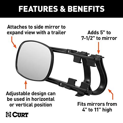Curt مرآة سحب قابلة للتعديل CURT 20002 بحجم 5 بوصة × 7-1/2 بوصة - Image 3
