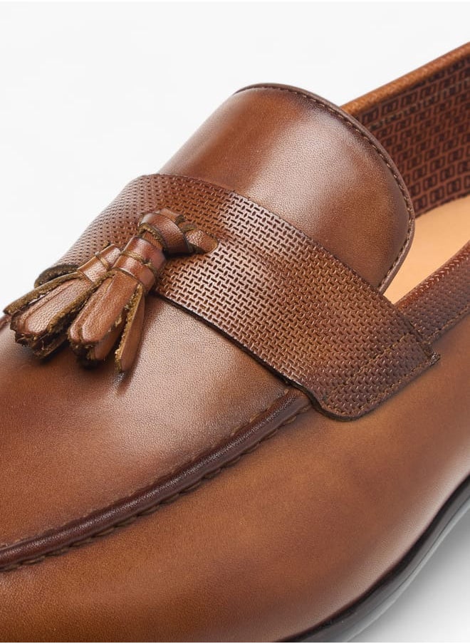 DUCHINI Men's Tassel Detail Slip-On Loafers  - Image 4