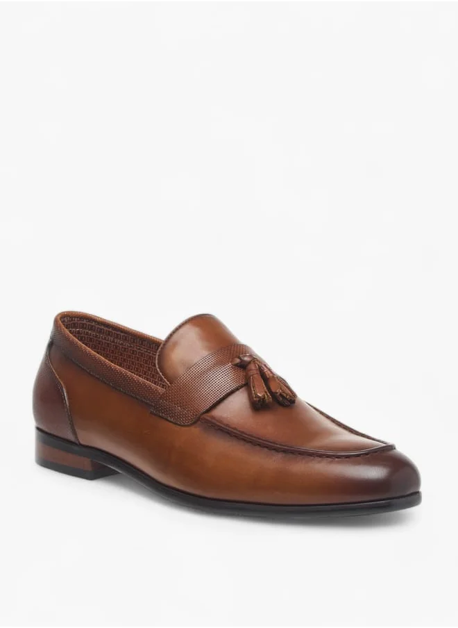 DUCHINI Men's Tassel Detail Slip-On Loafers