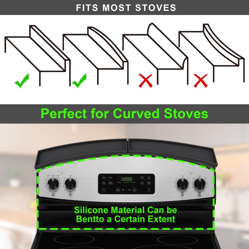 Mofason Silicone Magnetic Stove Top Shelf 30 Inch  Kitchen Over Stove Oven Shelf  Magnetic Spice Rack Organizer  Non-Slip Above Stovetop Tray For Back Of Stove -Black - Image 4