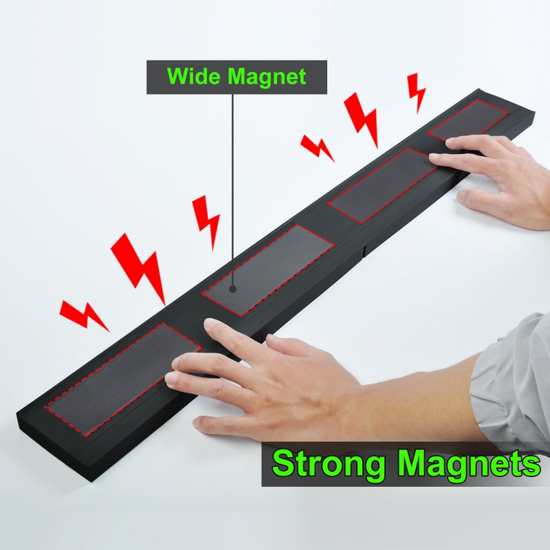 Mofason Silicone Magnetic Stove Top Shelf 30 Inch  Kitchen Over Stove Oven Shelf  Magnetic Spice Rack Organizer  Non-Slip Above Stovetop Tray For Back Of Stove -Black - Image 2